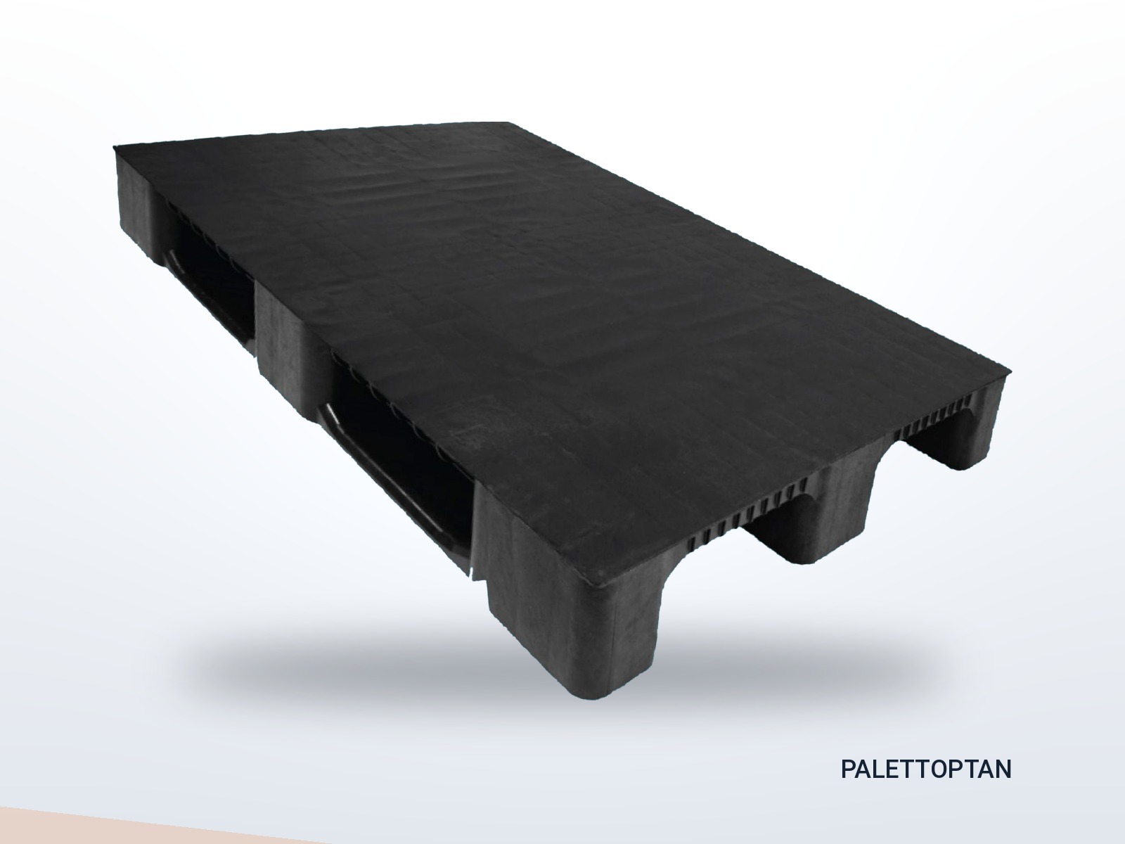 Siyah Kapalı PPC Palet 100 × 120 × 15 cm plastik palet
